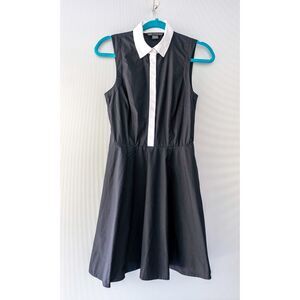 A|X Armani Exchange Black & White Collared Sleeveless Shirt Mini Dress Size 2